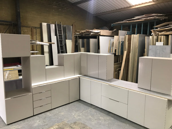 CASHMERE BUDGET GLOSS REPLACEMENT KITCHEN SLAB DOORS UK MADE 2 MEASURE CHEAPEST