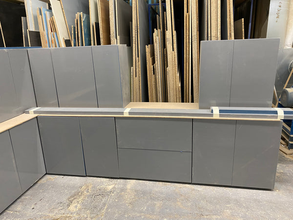 DUST GREY BUDGET MATT REPLACEMENT KITCHEN SLAB DOORS UK MADE 2 MEASURE CHEAPEST