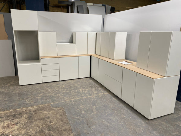 White Budget Matt Textured Replacement Kitchen Slab Doors – UK – Made-To-Measure!