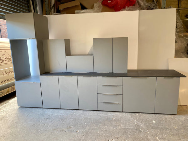 Dust Grey Budget Matt Textured Replacement Kitchen Slab Doors – UK – Made-To-Measure!