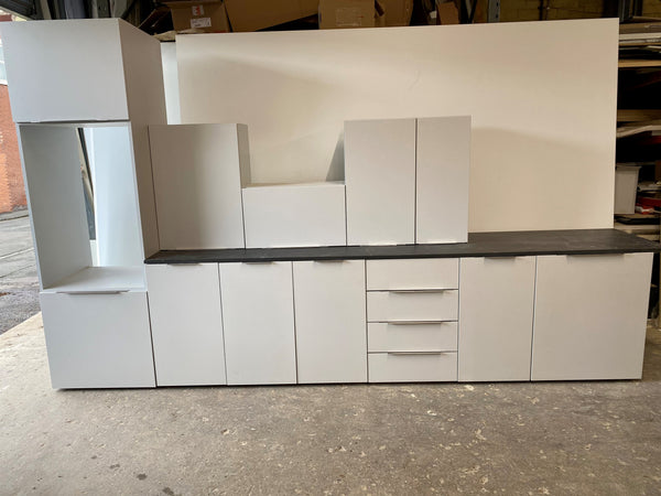 Light Grey Budget Matt Textured Replacement Kitchen Slab Doors – UK – Made-To-Measure!