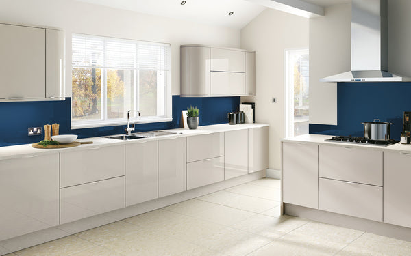 CASHMERE BUDGET GLOSS REPLACEMENT KITCHEN SLAB DOORS UK MADE 2 MEASURE CHEAPEST