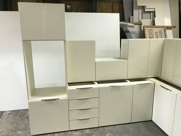 NEW IVORY MATT DISPLAY KITCHEN with Ivory matching textured units